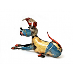 Pies leżący figurka metalowa 33cm